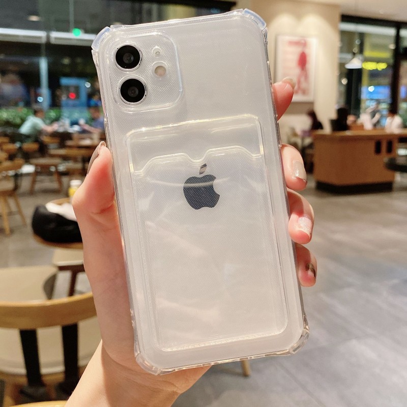 Straight Edge Transparent Card Slot Soft Case 